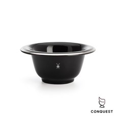CONQUEST 德國 MUHLE RN16 專業頂級陶瓷刮鬍皂碗，刮鬍碗 鬍碗 皂碗，輕鬆搓出綿密泡沫, 1個, 黑色RN16