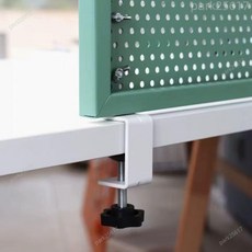 洞洞板配件 固定器 桌麵固定器 洞洞板固定器桌麵連接器書桌電腦桌支架配件桌邊收納萬能板可立式, 黑色,書桌支架1套, 1個