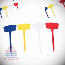 칼라 T형 화분 식물 나무 이름표 45cm 꽃표찰 식물팻말, 노랑