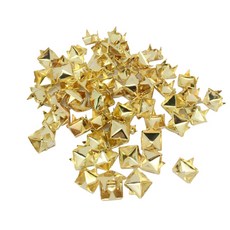 100 조각 피라미드 스터드 리벳 명소 펑크 DIY 가죽 가방 신발, 합금, 골드, 1개