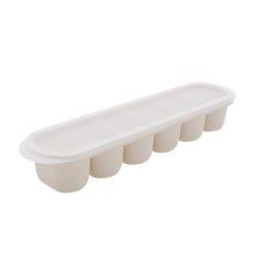 실리가든 이유식 큐브 슬림 6구 보관용기, 라이트그레이, 1개, 216ml