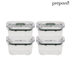 [프리파라] 브루클린 1호(220ml) x 4개 스마트 래치락 밀폐용기 반찬통, 1세트