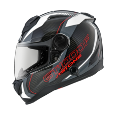 ASTONE GT1000F AC11 碳纖維全罩式安全帽 輕量透氣 快拆鏡片 舒適內襯, 透明碳纖/白