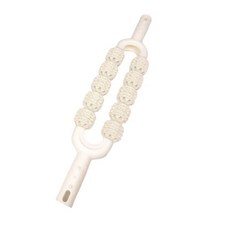 DIU 雙排按摩棒兒童按摩滾輪觸覺感統訓練睡前放鬆肌肉經絡疏通瑜伽棒, 1個, 雙排十球按摩棒 全白:如圖