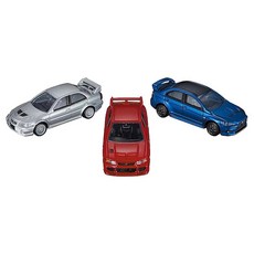 TOMICA PREMIUM 車組-三菱 LANCER EVOLUTION TM93655, 1個, 銀色，紅色，藍色
