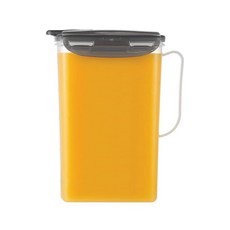 LOCK 락nLOCK 락 손잡이가 달린 아쿠아 냉장고 도어 물통 BPA 프리 플라스틱 피처 플립 탑 뚜껑 포함 차와 주스를 만들기에 적합 1.8L(2쿼트) 아이보리 1, 64온스, 회색