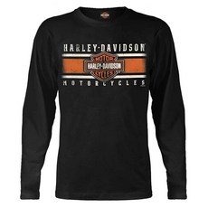 할리데이비슨 Harley-Davidson 남성용 Ghoulish 바이커 스컬 긴소매 크루넥 셔츠 - 블랙