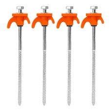 10/2Pcs 육각 소켓 스테이크가있는 의무 나선형 나사 접지 앵커 캠핑 스테이크 텐트 접지 네일 헤비 듀티, 16 Orange - 4pcs