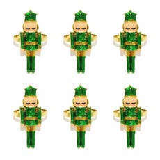 6개의 합금 냅킨 링 크리스마스 군인 패턴 다기능 식기 액세서리 저녁 파티 장식, No. 1