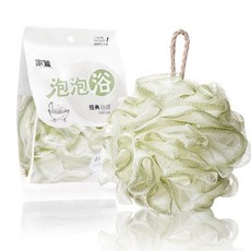 柔軟起泡可掛式沐浴球, 1個, 漸層綠色【獨立包裝】掛繩處顏色隨機』