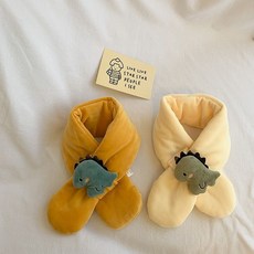 兒童圍巾 可愛圍巾 高顏值圍巾 防風保暖 秋冬韓國新款兒童圍巾毛絨卡通恐龍交叉圍脖男女寶寶保暖奶龍脖套