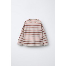 [국내배송] 자라 ZARA SOFT TOUCH 스트라이프 티셔츠 - 라이트 베이지 938763