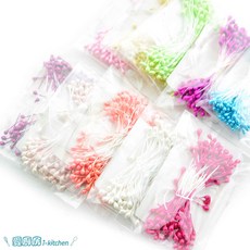 愛廚房 珠光花蕊 3mm 鐵絲花蕊 花芯 花心 手工花朵材料 絲襪花 翻糖花 花環, S91綠色, 1個