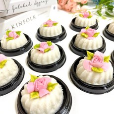 하남 앙금 플라워 쁘띠 미니 장미 떡 케이크 컵 떡 케이크 답례품 답례떡 기업답례, 300g, 1개
