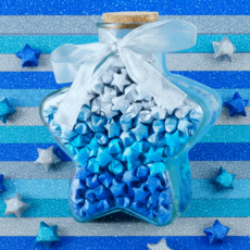 세지아 별접기 색종이 반짝이 그라데이션, 520개, 5색