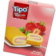 딸기맛 미니 롤빵 롤케익 롤빵 탕비실간식 80g