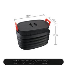 휴대용 자바라 물통 물병 핸드형 직사각 버킷 생수, 1개, 18L-블랙뚜껑형(무게 0.5KG)
