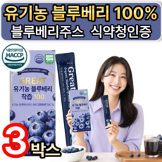 유기농 블루베리 100 NFC 착즙 40알 블루베리주스 유기가공식품 식약청인증, 3개, 20g