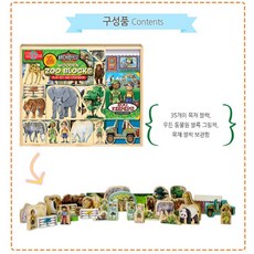 동물원 역활놀이 원목 유아블럭 책포함 조카선물 교구, 1개
