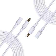 Liwinting 5m/16.4피트 DC 연장 케이블 2.5mm x 5.5mm 수-암 커넥터 전원 어댑터 12V CCTV 무선 IP 카메라 모니터용 DC 전원 코드 연장, 2pcs 2m/6.56Feet, 화이트