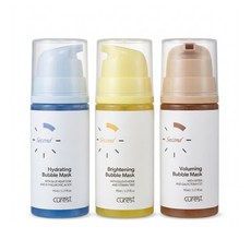 [3종셋트] 큐어레스트 10초완성 화잘먹피부 버블팩 광채 3종 /보습(Moist)/안색(Bright)/볼륨(Lift) 버블마스크팩 95ml, 3개, 1개입
