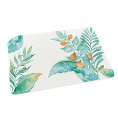 SGS檢驗 北歐風文青款 台灣製珪藻土地墊 防潮 FM0213, 1個, 綠意番茄(60*40*0.9cm)