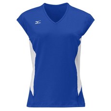 Mizuno 미즈노 여성용 클래식 캡 슬리브 배구 저지_166835, Royal-white_166835