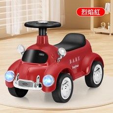 kuginuo 兒童滑行車 復古老爺車造型四輪平衡學步車, 1個, 烈焰紅