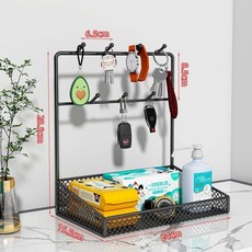 鑰匙收納 玄關鑰匙收納 桌面置物架 鑰匙收納盒 鑰匙架 桌面鑰匙收納盒托盤進門入戶門掛口罩入門門口鞋柜置物, 黑色-鑰匙收納盒B, 1個