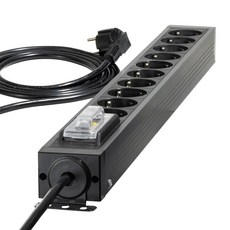 파워존 유커먼 4000W 고용량 알루미늄 10구 멀티탭 누전차단 서버탭, 1개, 누전차단 10구 스페이스 그레이, 1.5m