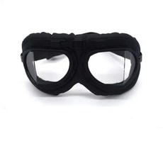 오토바이 고글 빈티지 파일럿 바이커 가죽 렌즈 컬러 헬멧 흡연 포함, Clear lens