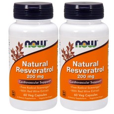 NOW Foods 白藜蘆醇素食膠囊, 60顆, 2罐