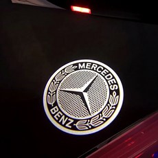 벤츠 8K 무변색 도어라이트 유리석영렌즈 A B C E GLA GLB GLC GLE GLS G바겐 EQA EQB EQC 호환 상품 도어LED 램프 벤츠로고 도어로고, 06-월계수, 1세트