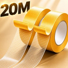 에테르코 자국없는 초강력 투명 양면테이프, 2개, 3cm x 20m