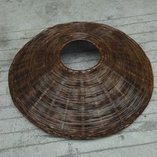 대나무 삿갓 무술 농사 낭인 무협 밀짚 여름 47cm 챙 둥근 버킷햇 원색 왕골, Q. 레트로 컬러 직경 40cm