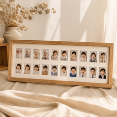 증명사진액자 아기성장 우드 포토프레임 성장기록 너의12달 너의스무살 인생네컷, 1개