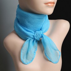 純色百搭大方巾素色文藝舞蹈絲巾韓版職業絲巾，70cm/90cm多尺寸可選，雪紡材質展現優雅氣質, 70*70cm天藍, 1個