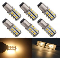 블리일리B 6개 세트 BA15D 1142 1004 비극성 따뜻한 흰색 LED 전구 교체 램프 DC 12V 실내 RV 캠퍼 트레일러 조명 보트 야드 라이트 테일, Warm White Color