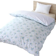 Merry Night 메리나이트 가제 피부 이불 커버 블루 싱글 140x190cm 면 100퍼센트