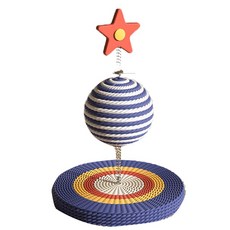 趣味彈簧逗貓棒，耐抓貓玩具，穩固底座，多種玩法，居家裝飾, 星空藍, 1個