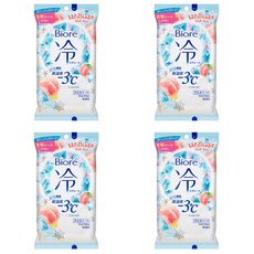 비오레 냉시트 냉각 시트 20매입 복숭아 비누향, 4개