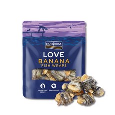 海洋之星FISH4DOGS 珍愛營養點心-魚皮香蕉，富含Omega-3，幫助維持皮膚健康, 1個, 100g, 香蕉