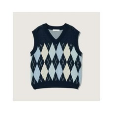 [AK플라자] [플랙진] 남성 아가일 니트 베스트 PWTH1NTL10M