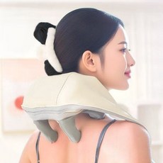 BENRAN 어깨마사지기 목 마사지기 경추 마사저 전기 온열 찜질기 안마기 3D 입체 주무름+찜질 기능 목 어깨 허리 피로 회복 선물추천 허리마사지기, 베이지