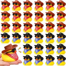 2-60Set 카우보이 고무 오리 노란색 Duckies 목욕 파티 장난감 작은 욕조 Bandanas 선글라스, China Mainland, 20 set