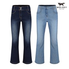 울시 여성 사방스판 밴딩 골프 데님 팬츠 부츠컷 연청 진청