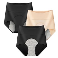 제이에스 앞뒤 샘방지 하이웨스트 순면 생리팬티 3종 세트