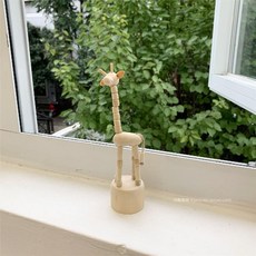 나무관절 목각 인형 인테리어 촬영 소품, 기린 높이 17 cm, 1개