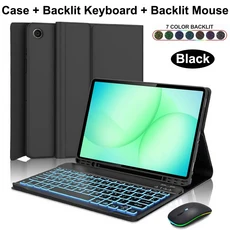 갤럭시 탭 A11 플러스 11인치용 케이스 탈착식 블루투스 키보드 커버 SM-X230/235/236B/310/315용, 01 Tab A11 Plus 11inch, 05 English keyboard, 02 Black BM B