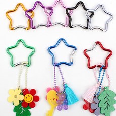 별 카라비너 키링 열쇠고리 부자재 오링, 1개, 별 카라비너(레드)